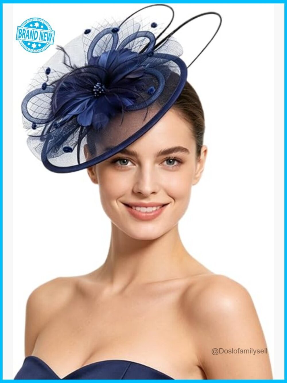 Feather Fascinator Hat with Headband and Clip Tea Party Vintage Bridal